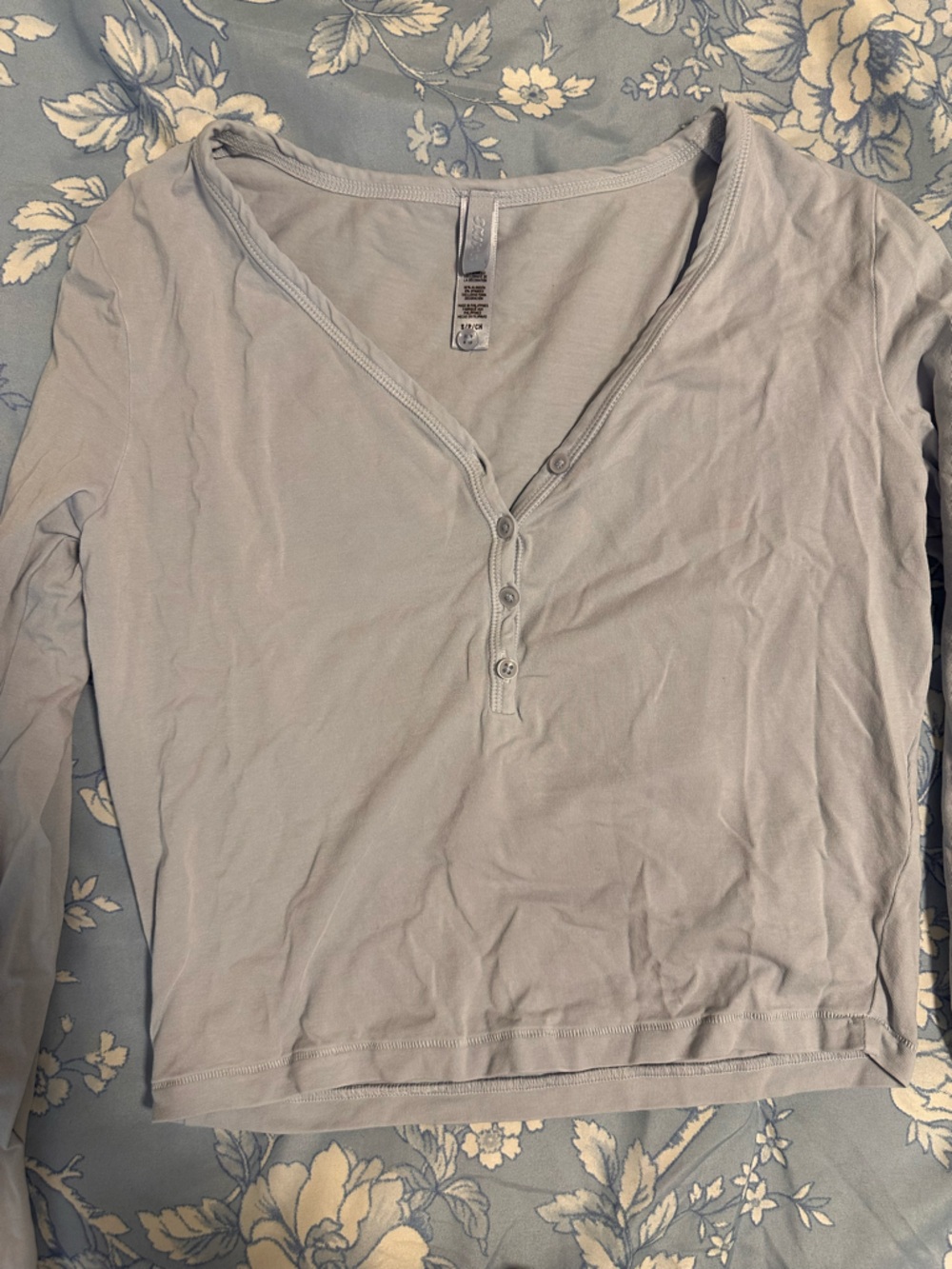 SKIMS Light blue Button-Down Crop Tank